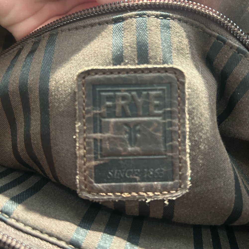 Frye Dark Brown Leather Logo Patch - image 4